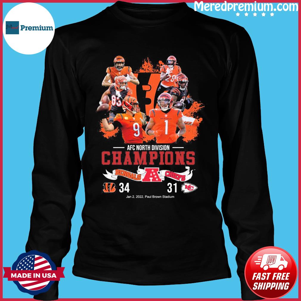 Nice cincinnati Bengals Run The North Shirt 2021 AFC North Division  Champions Trophy Collection T-Shirt, hoodie, sweater, long sleeve and tank  top