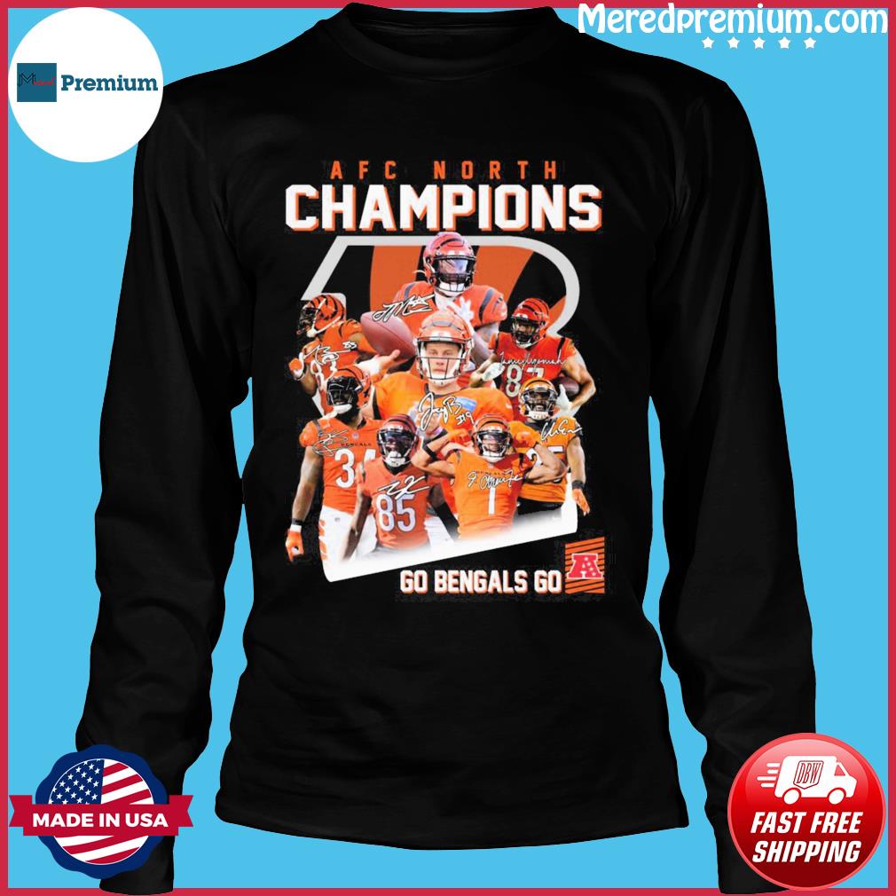 Cincinnati Bengals Go Bengals Go AFC North Champions 2022 Signatures Shirt  - Tentenshirts