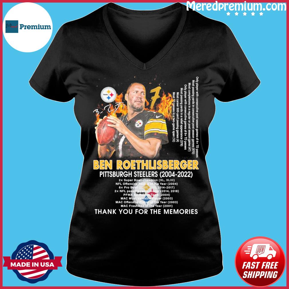 Ben Roethlisberger Pittsburgh Steelers 2004 2021 Thank You For The Memories  T-Shirt, hoodie, sweater and long sleeve