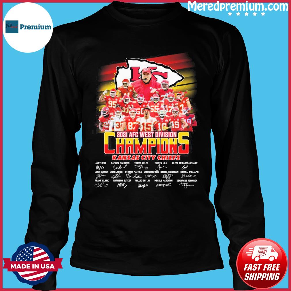 2021 AFC West Division Champions Kansas City Chiefs Football Team  Signatures T-shirt, hoodie, sweater, long sleeve and tank top