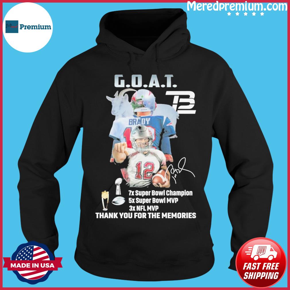 Tom Brady Goat Thank You For The Memories Signature T-Shirt