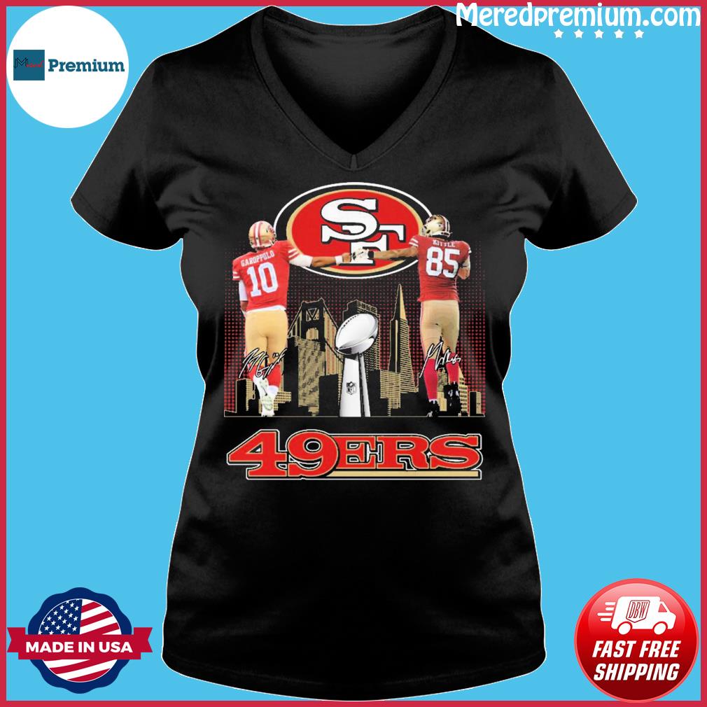 San Francisco 49ers T shirt Jimmy Garoppolo And George Kittle Signatures  Long Sleeve, Ladies Tee - Limotees