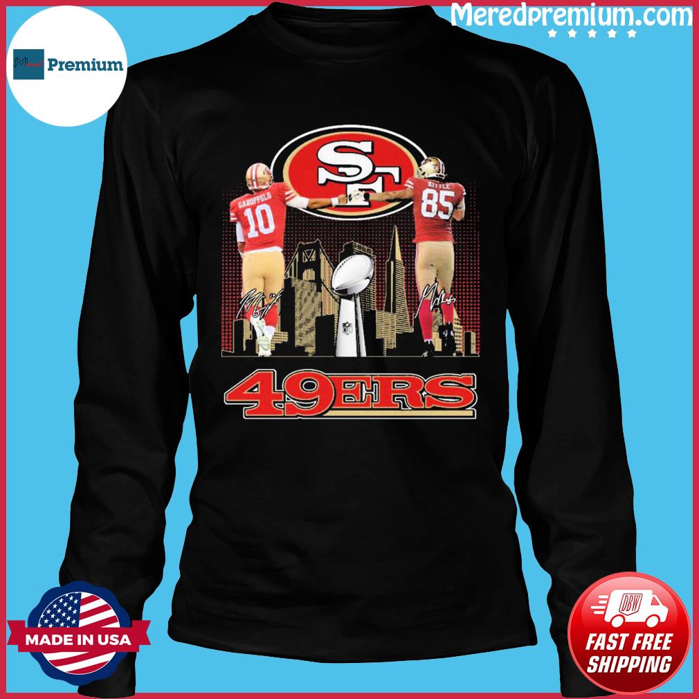 San Francisco 49ers T shirt Jimmy Garoppolo And George Kittle Signatures  Long Sleeve, Ladies Tee - Limotees