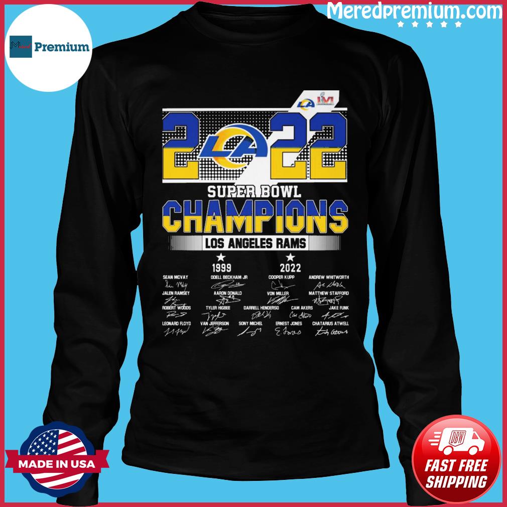 LA Rams Super Bowl LVI Champions signatures 2022 t-shirt, hoodie