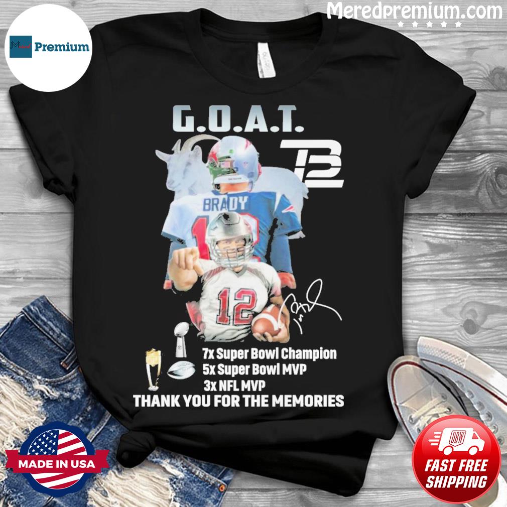 Tom Brady Goat Thank You For The Memories Signature T-Shirt