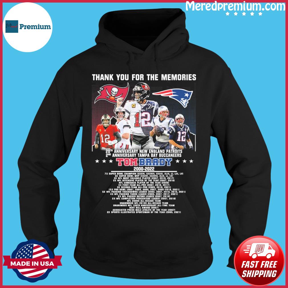 Tom Brady 23 years 2000 2023 The Patriots and Buccaneers thank you for the  memories signature shirt, hoodie, sweater, long sleeve and tank top