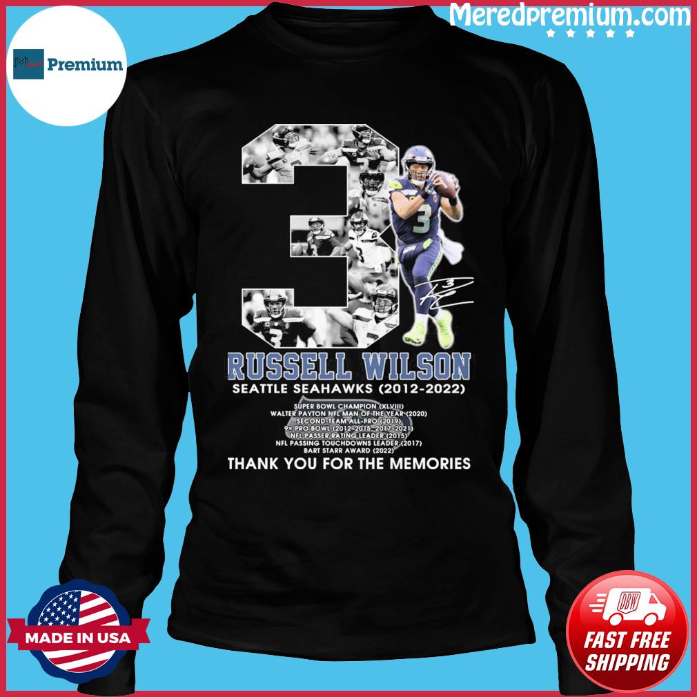 Russell Wilson Seattle Seahawks 2012 2022 Thank You For The Memories T-Shirt,  hoodie, sweater, long sleeve and tank top