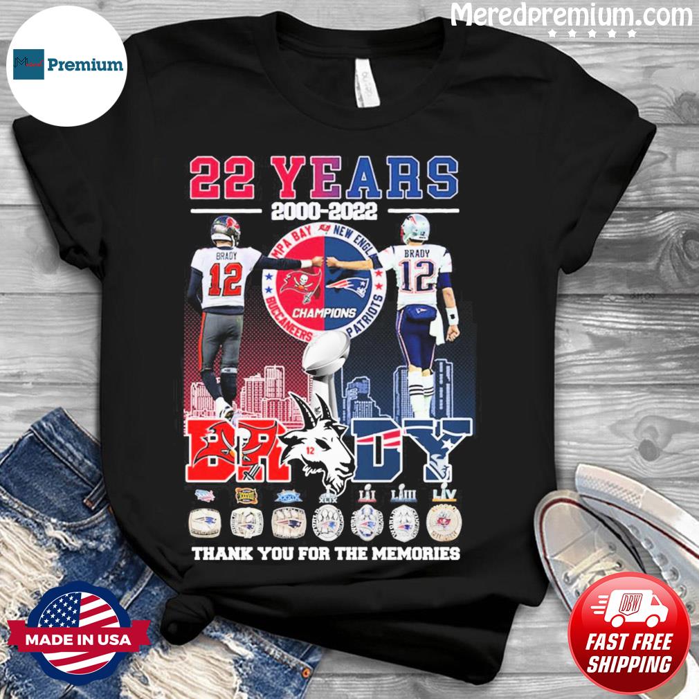 Tom Brady 12 22 years 2000 2022 thank you for the memories signature T-shirt,  hoodie, sweatshirt and tank top