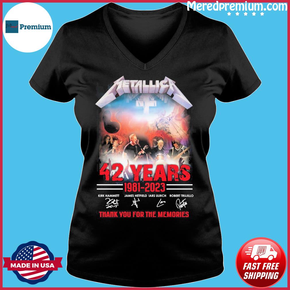 Vintage 42 Years Thank You For Memories Womens Metallica T Shirt, Metallica  Tour T Shirt - Allsoymade