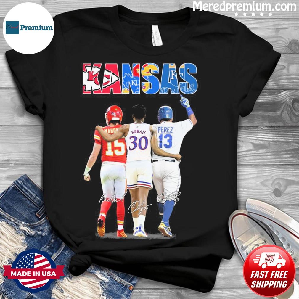 Official Kansas Sport City Ochai Agbaji Patrick Mahomes II and Salvador  Pérez signatures shirt, hoodie, sweater, long sleeve and tank top