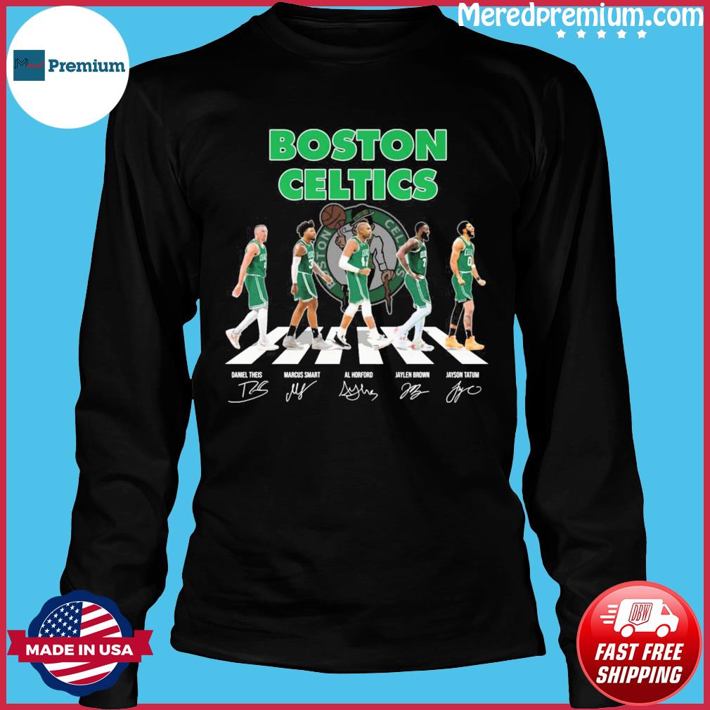 Boston Celtics Daniel Theis Marcus Smart Al Horford Jaylen Brown Jayson  Tatum abbey road signatures shirt, hoodie, sweater, long sleeve and tank top