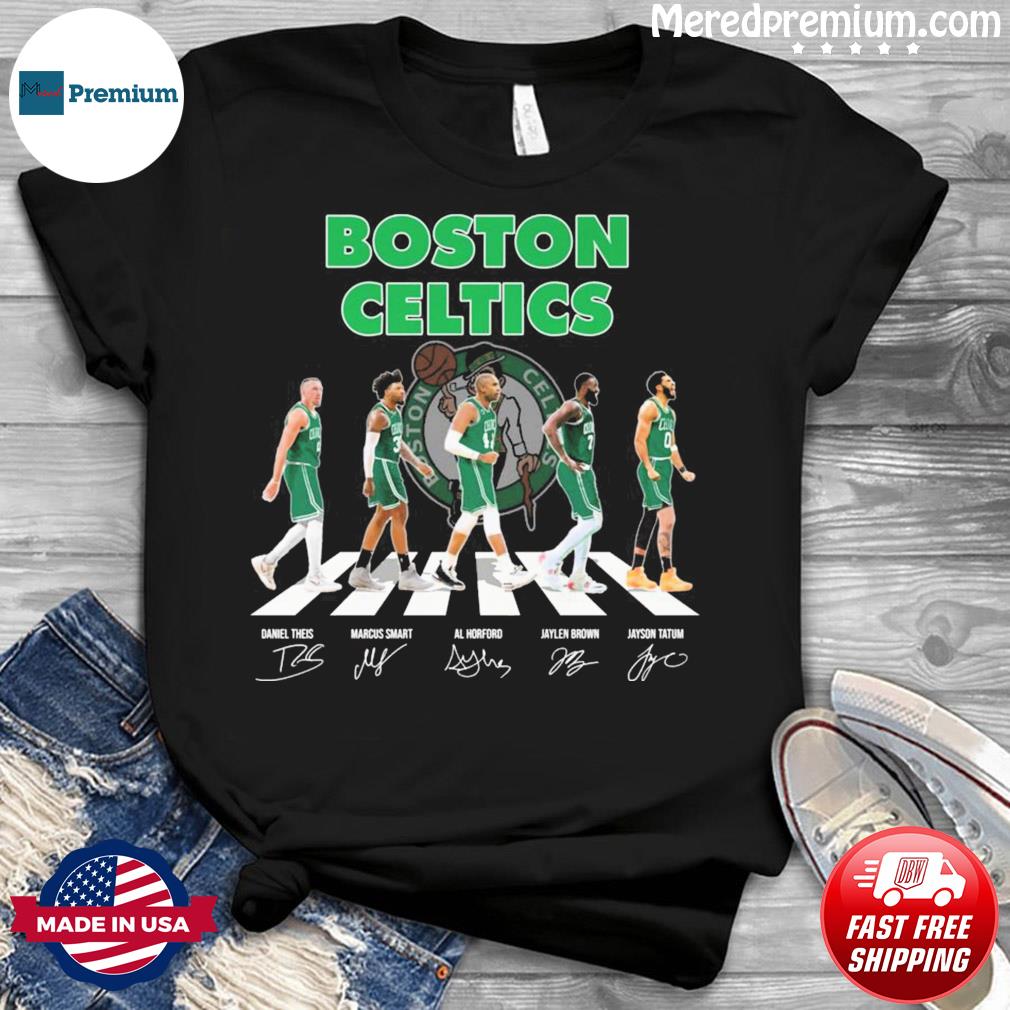 Boston Celtics Daniel Theis Marcus Smart Al Horford Jaylen Brown Jayson  Tatum abbey road signatures shirt, hoodie, sweater, long sleeve and tank top