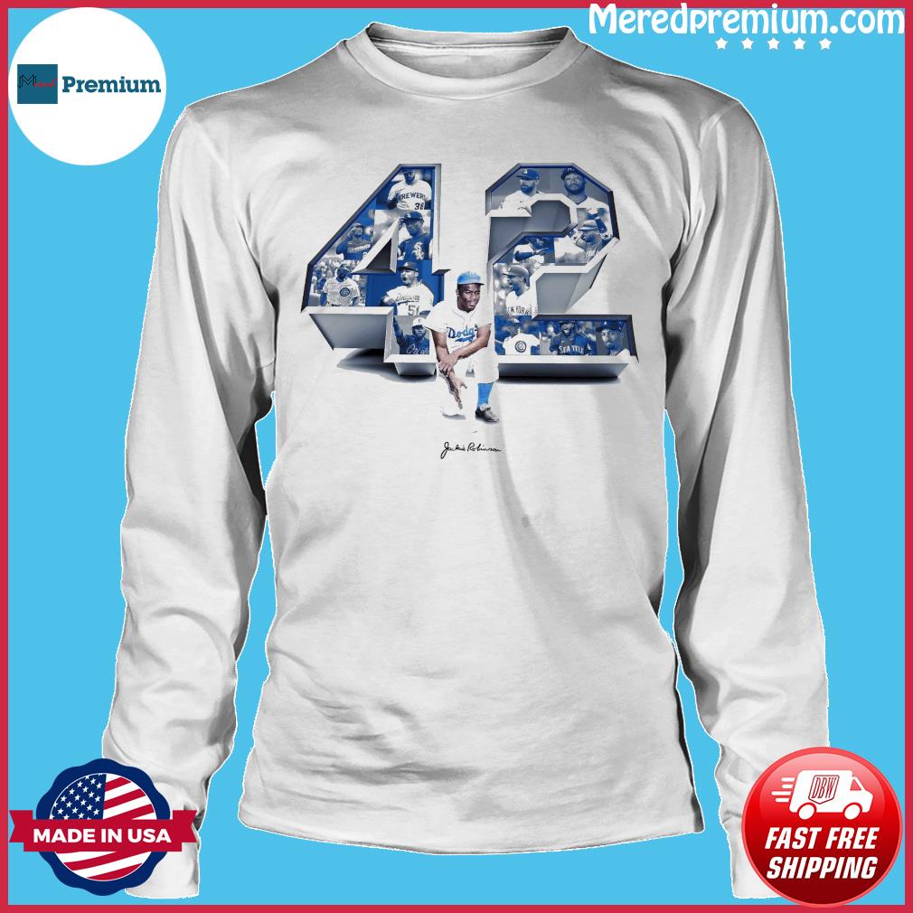 Jackie Robinson 42 Los Angeles Dodgers Signature Shirt, hoodie