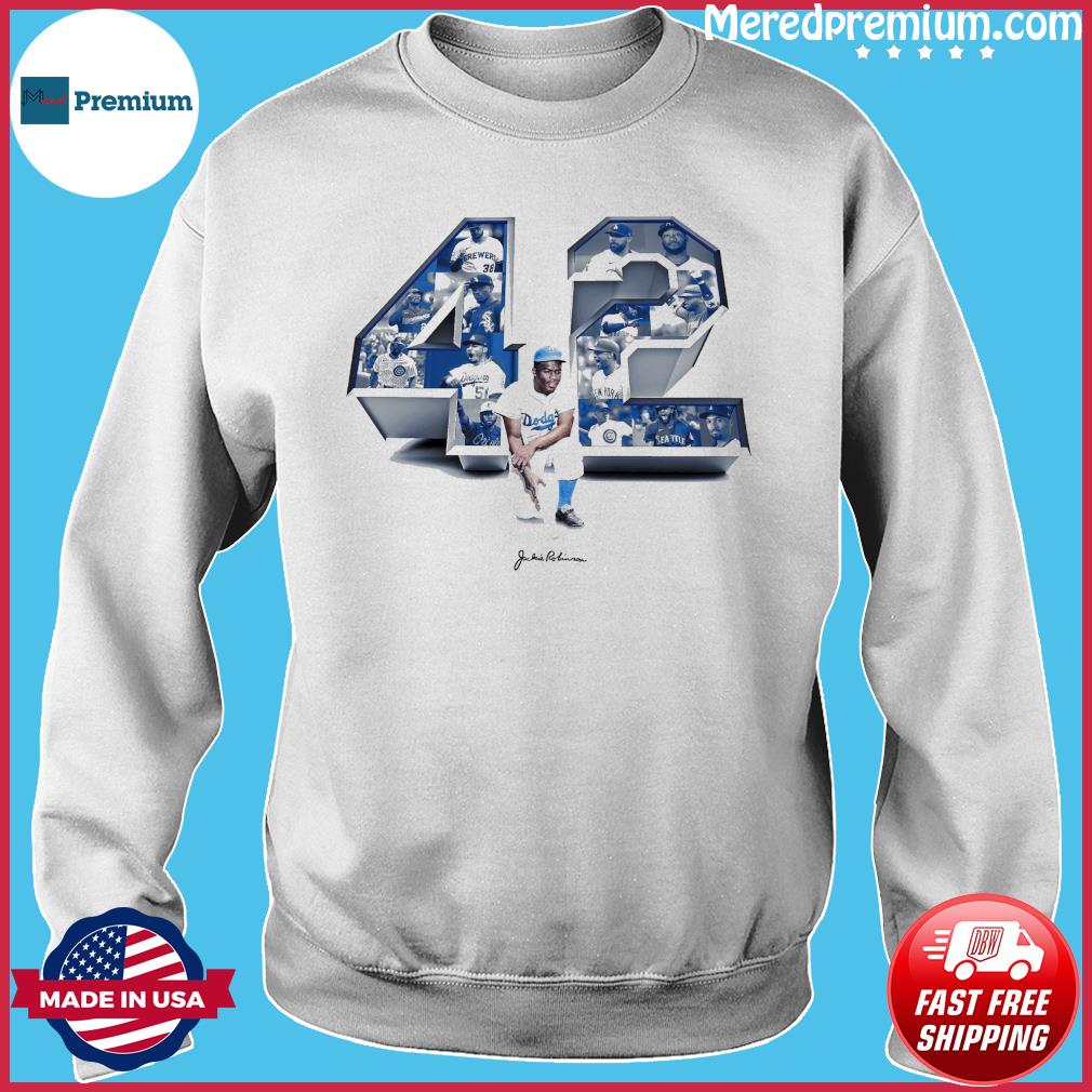 Jackie Robinson 42 Los Angeles Dodgers Signature Shirt, hoodie