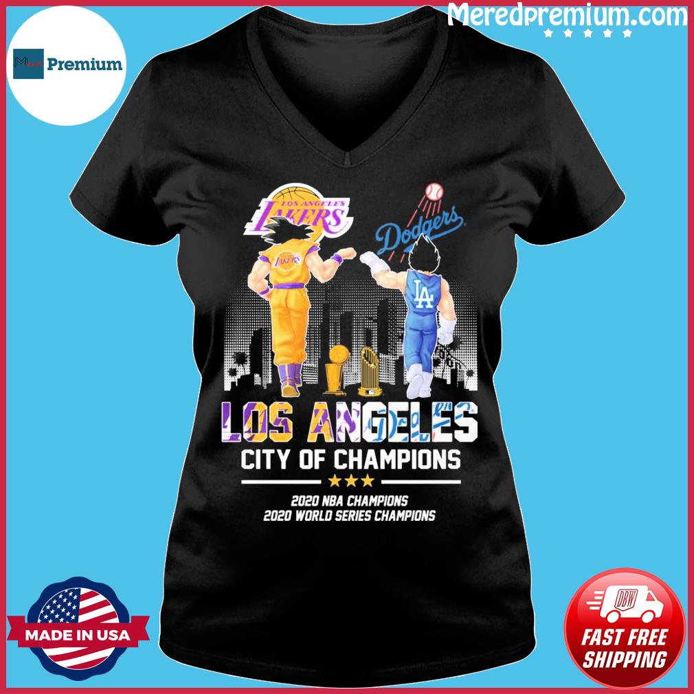 Los Angeles Lakers Goku and Los Angeles Dodgers Vegeta Los Angeles City of Champions  shirt, hoodie, sweater, long sleeve and tank top