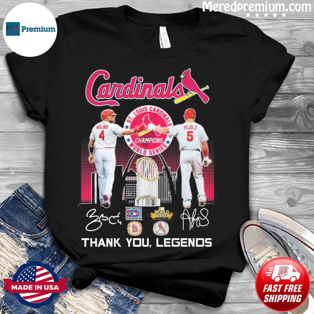 St. Louis Cardinals Yadier Molina and Albert Pujols signatures thank you  Legends shirt, hoodie, sweater, long sleeve and tank top