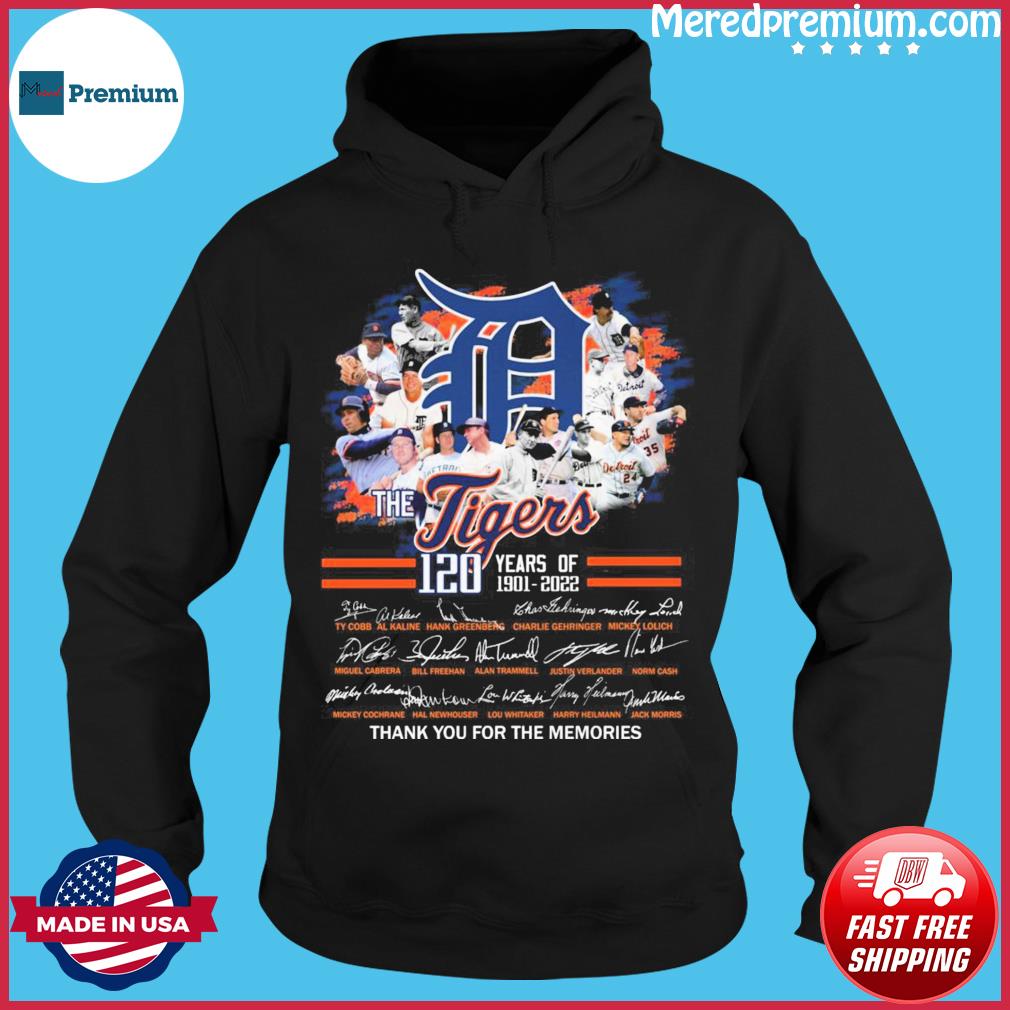 120 Years Of Detroit Tigers Signatures Thank You For The Memories shirt