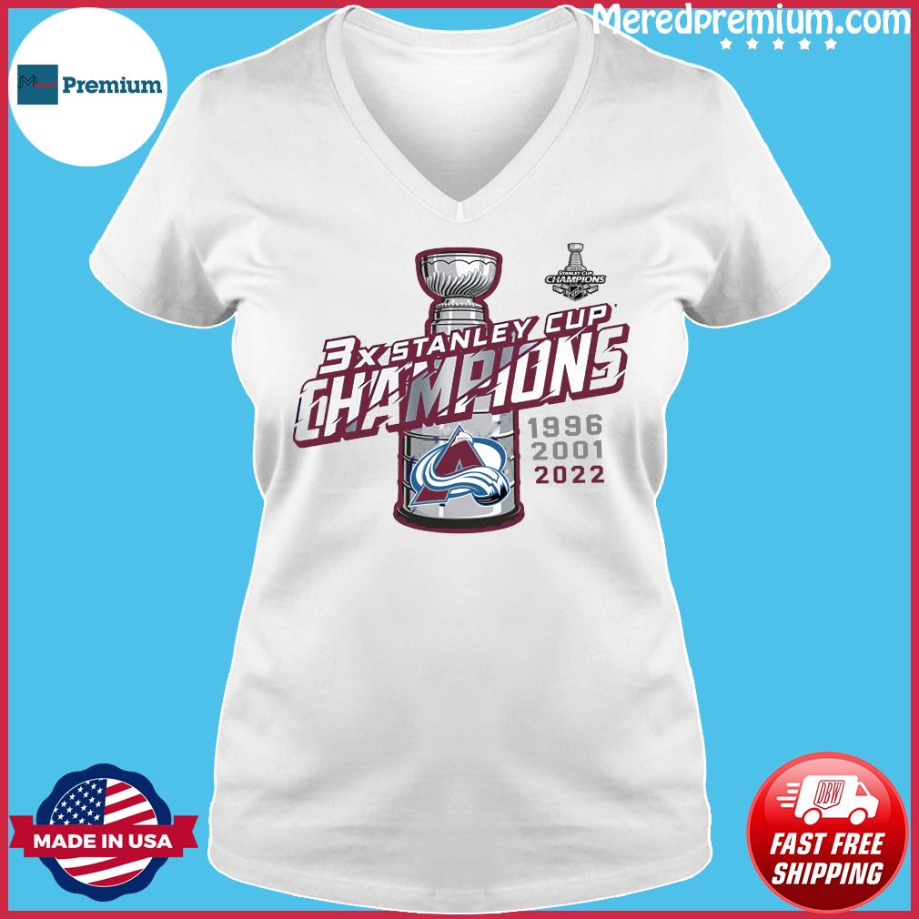 Funny Colorado Avalanche 3-Time 1996 2001 2022 Stanley Cup Champions shirt,  hoodie, sweater, long sleeve and tank top