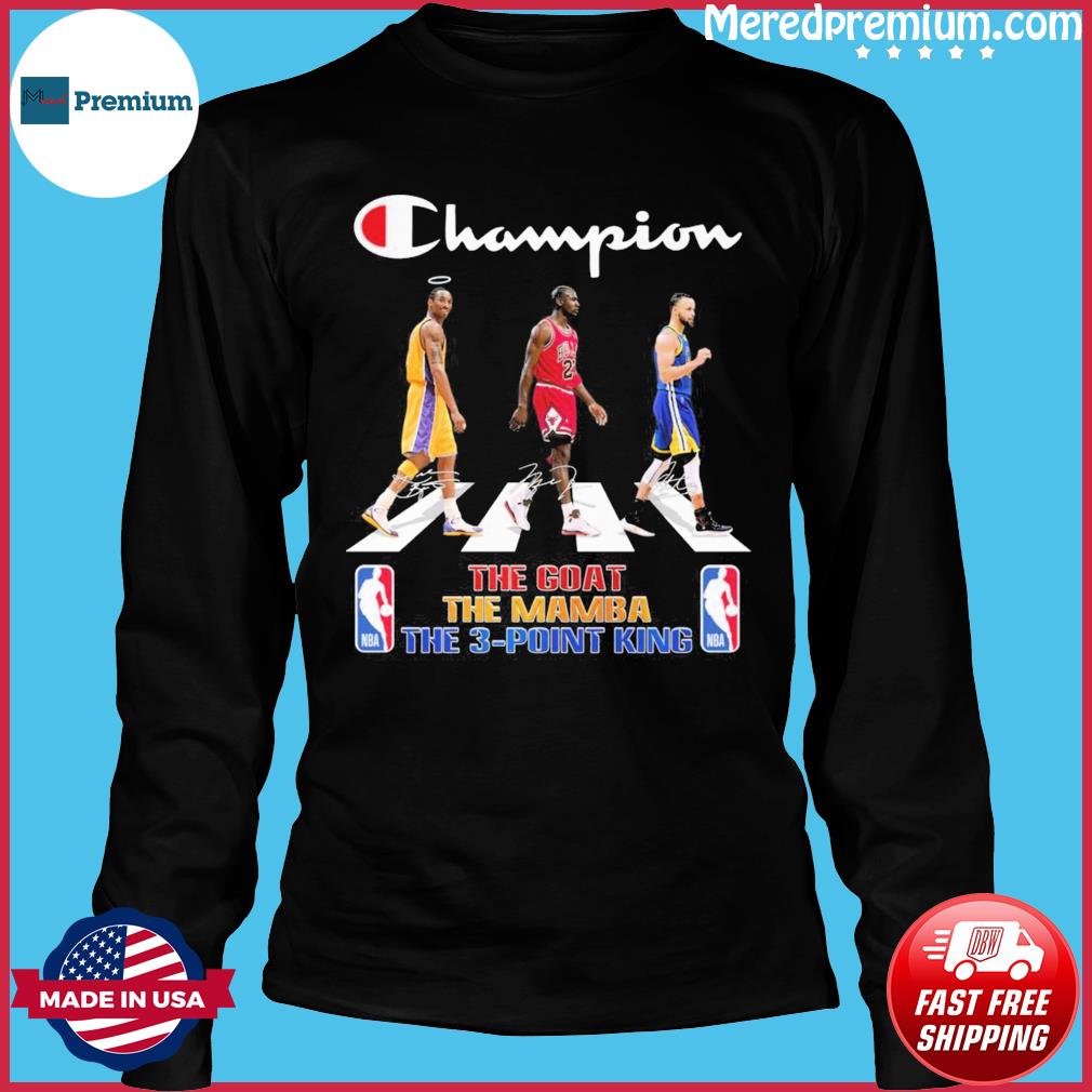 Stephen Curry Michael Jordan and Kobe Bryant NBA the goat the mamba the  3-point king signatures shirt, hoodie, sweater, long sleeve and tank top