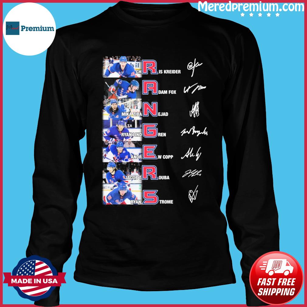 New York Rangers Chris Kreider Adam Fox Mika Zibanejad signatures shirt,  hoodie, sweater, long sleeve and tank top