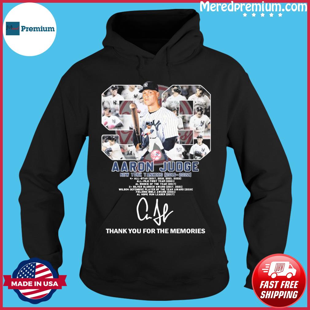 99 Aaron Judge Signed New York Yankees Thank You For The Memories Shirt,  hoodie, sweater, long sleeve and tank top