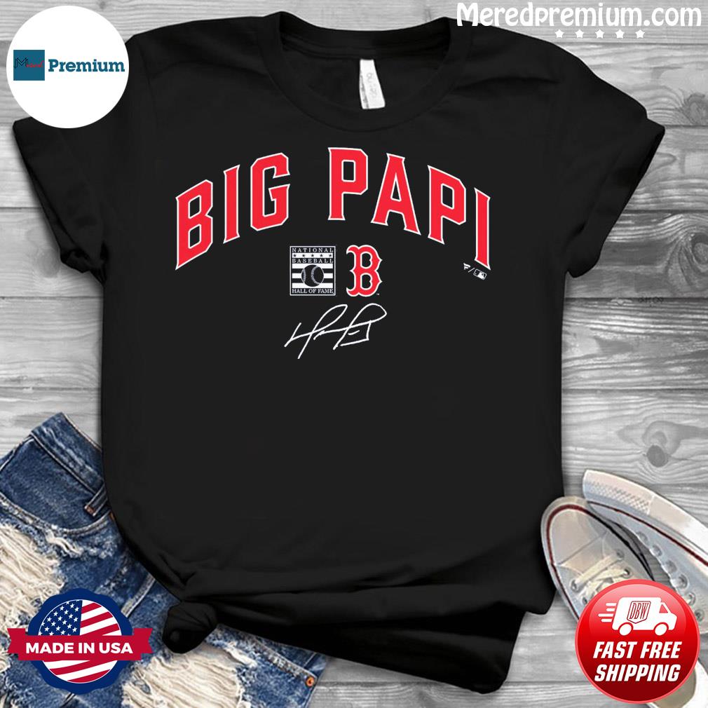 Official Big papI david ortiz Boston red baseball 20132016 hall of fame  signatures T-shirt, hoodie, sweater, long sleeve and tank top