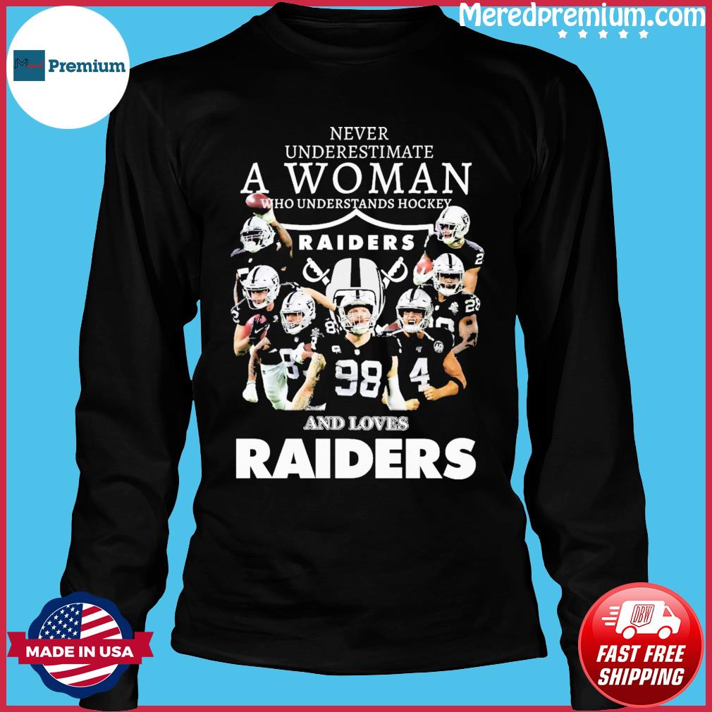 Never Underestimate An Old Woman Who Understands Football And Loves Las  Vegas Raiders Shirt, hoodie, sweater, long sleeve and tank top