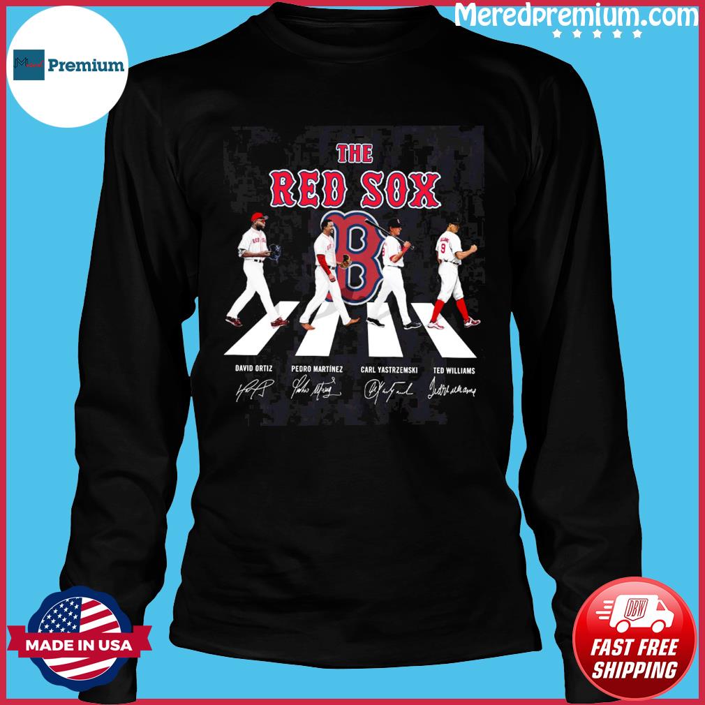 The Red Sox David Ortiz Pedro Martinez Carl Yastrzemski Ted Williams Abbey  Road signatures shirt, hoodie, sweater, long sleeve and tank top