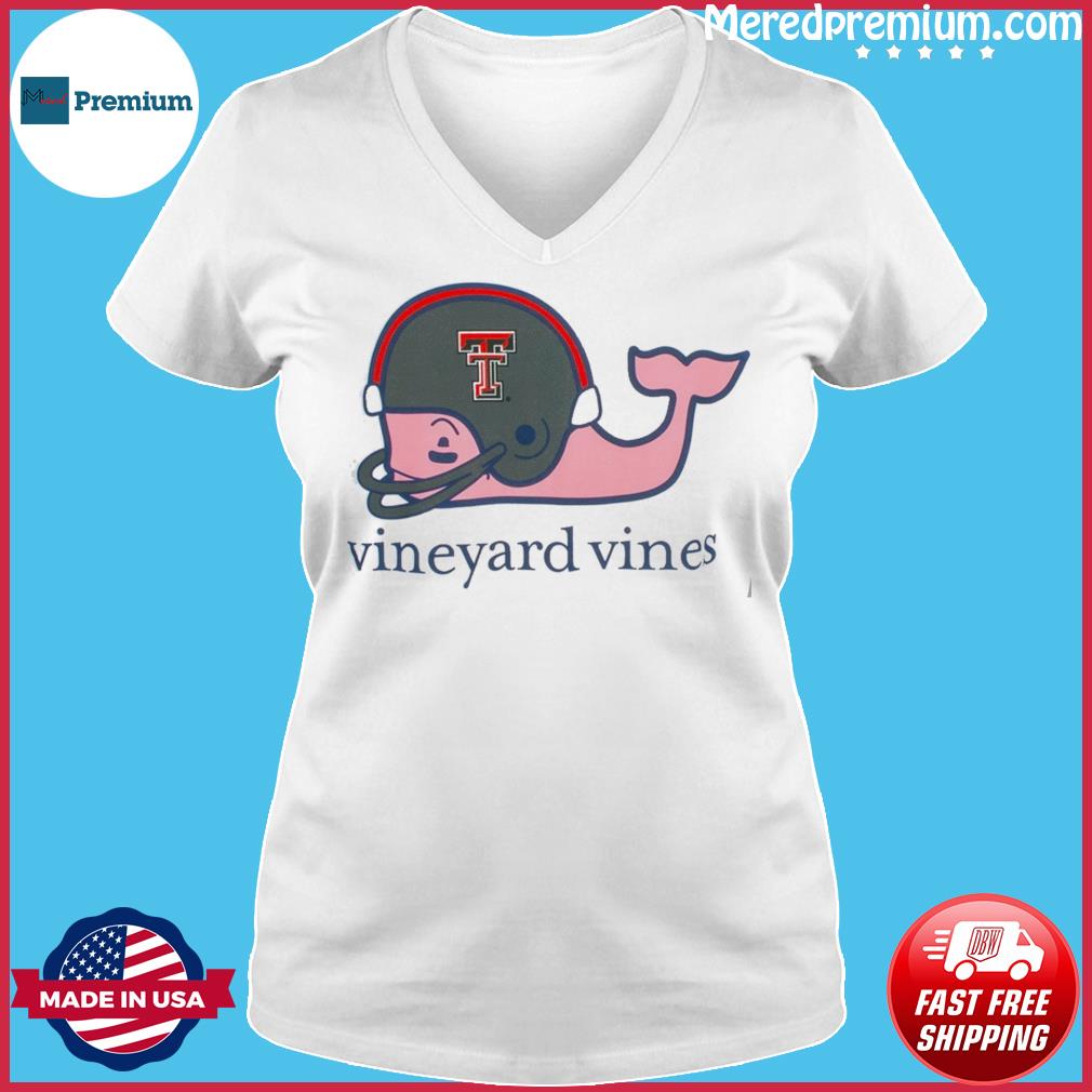 Vineyard Vines Texas Tech Red Raiders Football Whale with Helmet T-Shirt in White, Size: L, Sold by Red Raider Outfitters