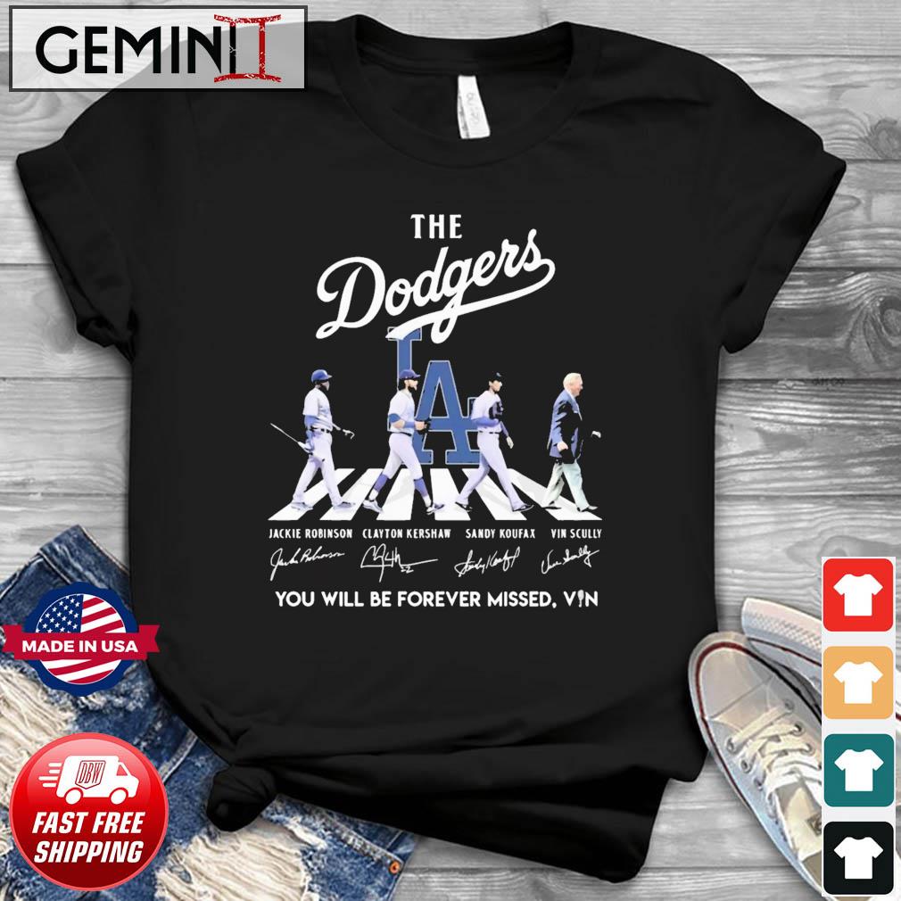 The Dodgers players and Vin Scully Abbey Road signature shirt