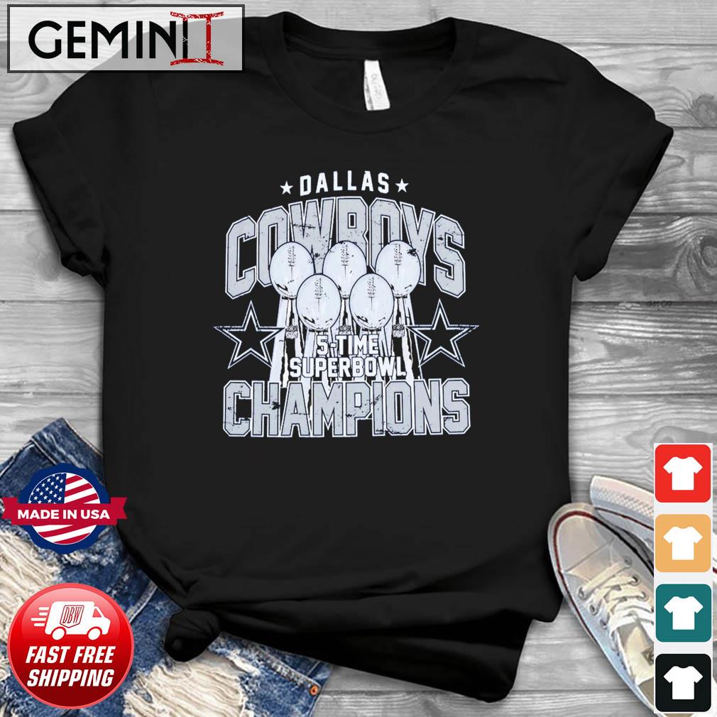 Dallas Cowboys 5 Time Super Bowl Champions Unisex T-Shirt - REVER