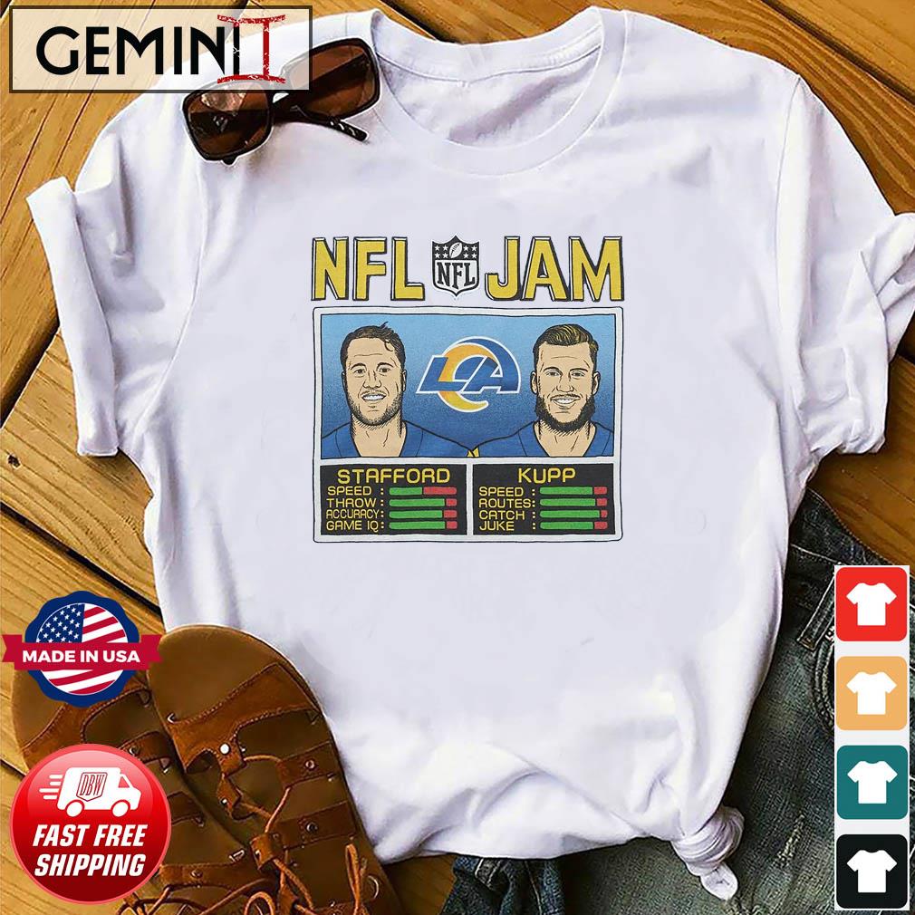 NFL Jam Rams Stafford And Kupp  Retro Los Angeles Rams T-Shirt