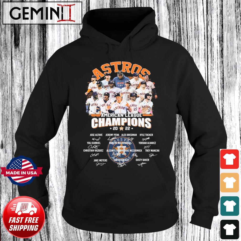 Houston astros team American league champions 2022 signatures shirt,  hoodie, sweater, long sleeve and tank top