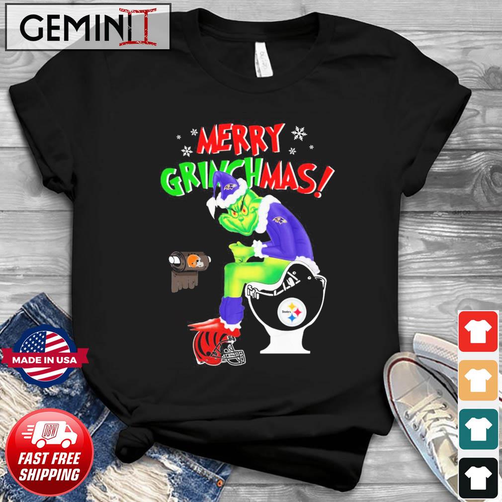 The Grinch Pittsburgh Steelers Shit On Toilet Baltimore Ravens Team And  Other Teams Christmas Sweatshirt, hoodie, sweater, long sleeve and tank top