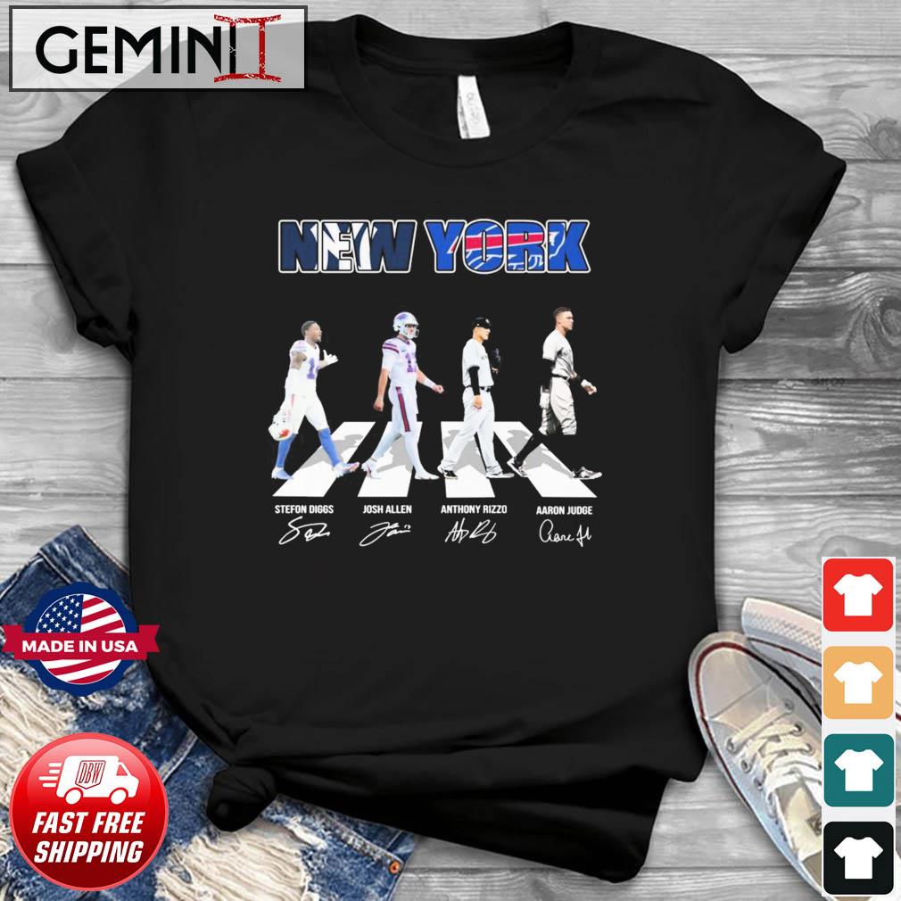 New York Rangers And New York Yankees Abbey Road Stefon Diggs josh Allen Anthony  Rizzo Aaron Judge signatures 2022 shirt, hoodie, sweater, long sleeve and  tank top