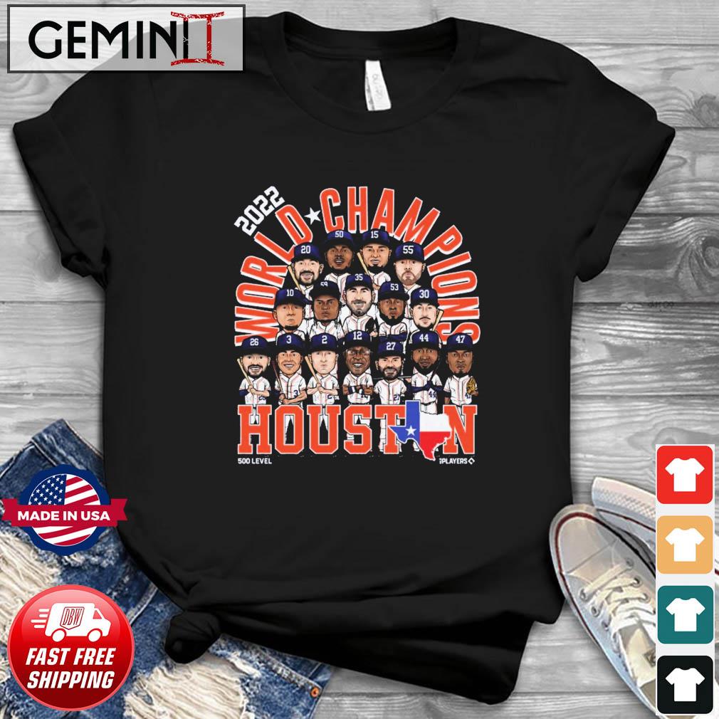 Houston Astros World Champions 2022 caricature signatures T-shirt