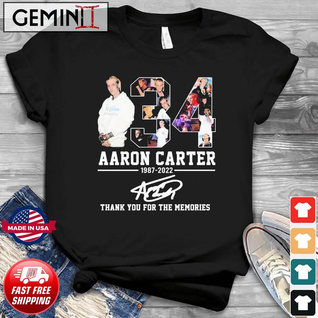 Aaron Carter 1987-2022 Thank You For The Memories Signatures Shirt