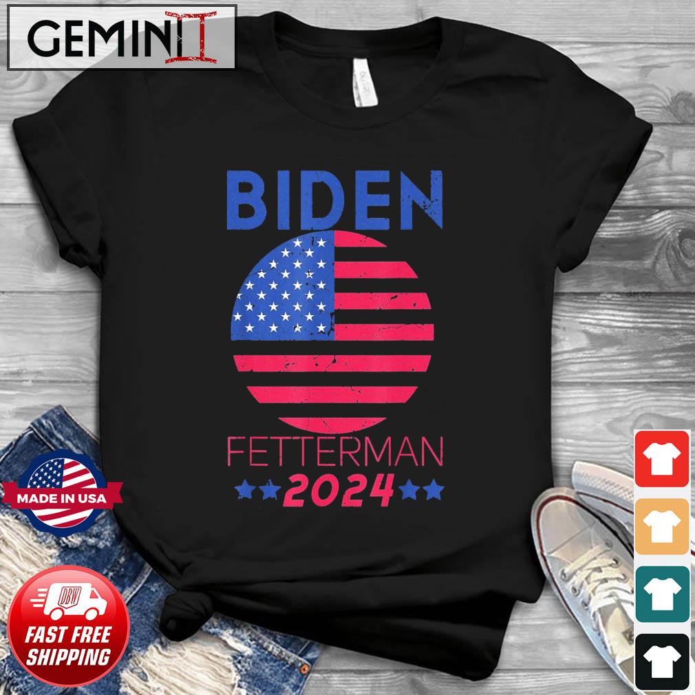 Biden Fetterman 2024 Us Flag T-Shirt