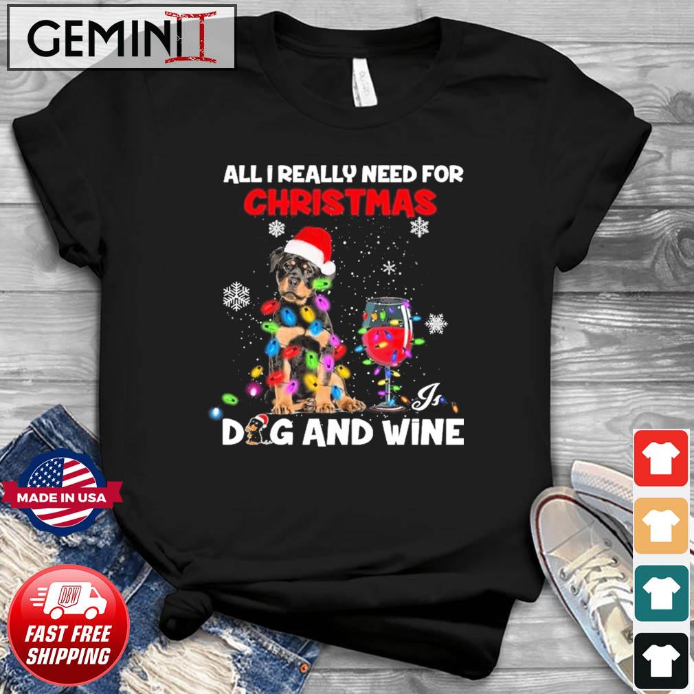 Christmas Dog Red Wine Lover Wine Drinker Drinking Gifts Santa Hat T-Shirt