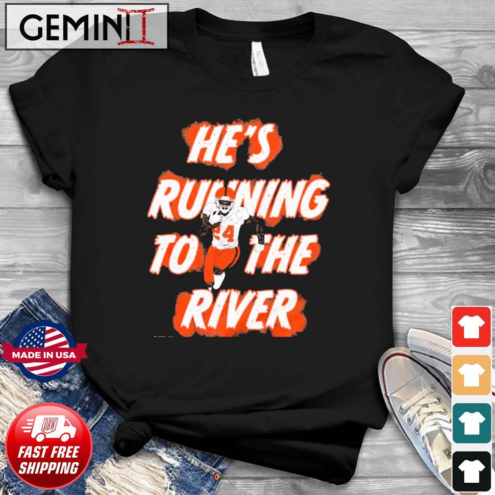 Cleveland Browns Nick Chubb He's Running To The River Shirt