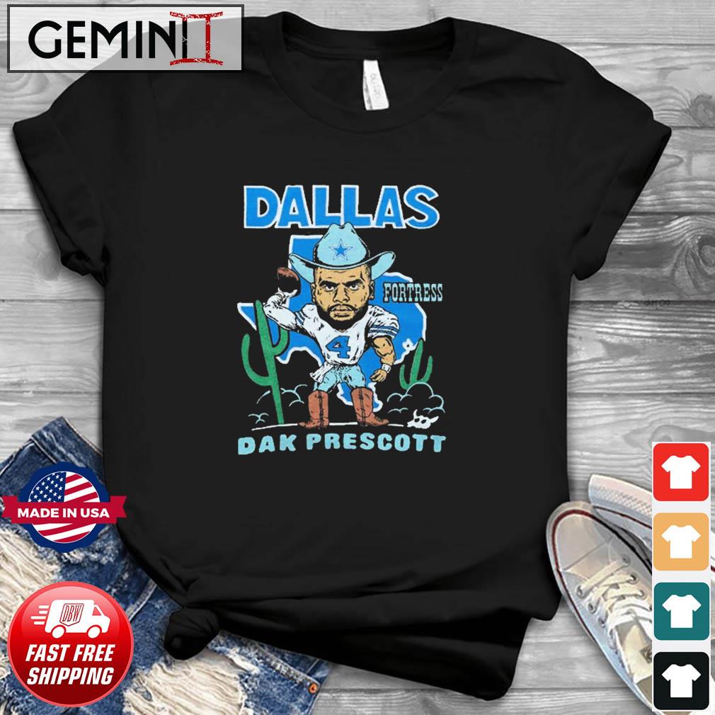 Men's Homage Dak Prescott Heathered Black Dallas Cowboys Caricature Player  Tri-Blend T-Shirt