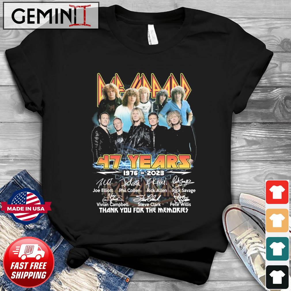 Def Leppard 47 Years 1976-2023 Thank You For The Memories Signatures Shirt