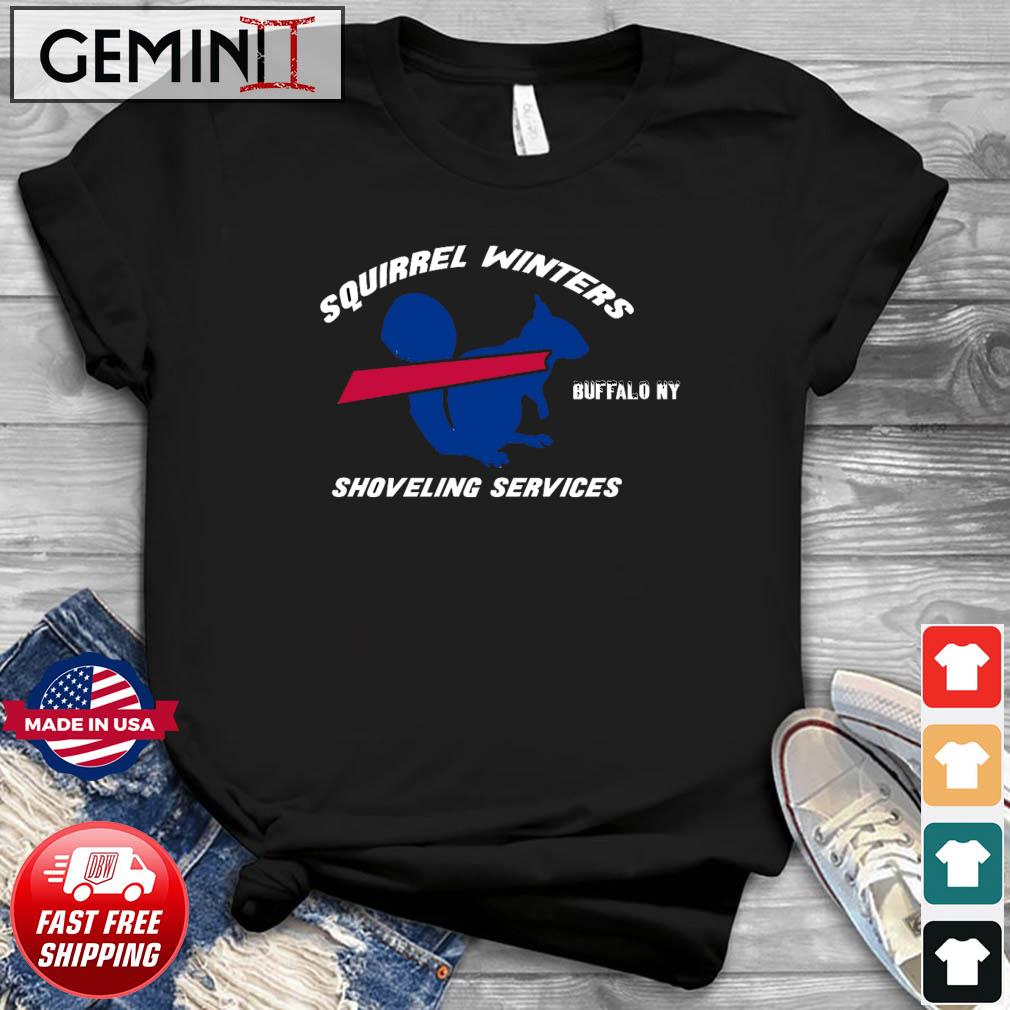 Funny squirrel Buffalo Squirrel Winters Shoveling Services Thanksgiving Shirt