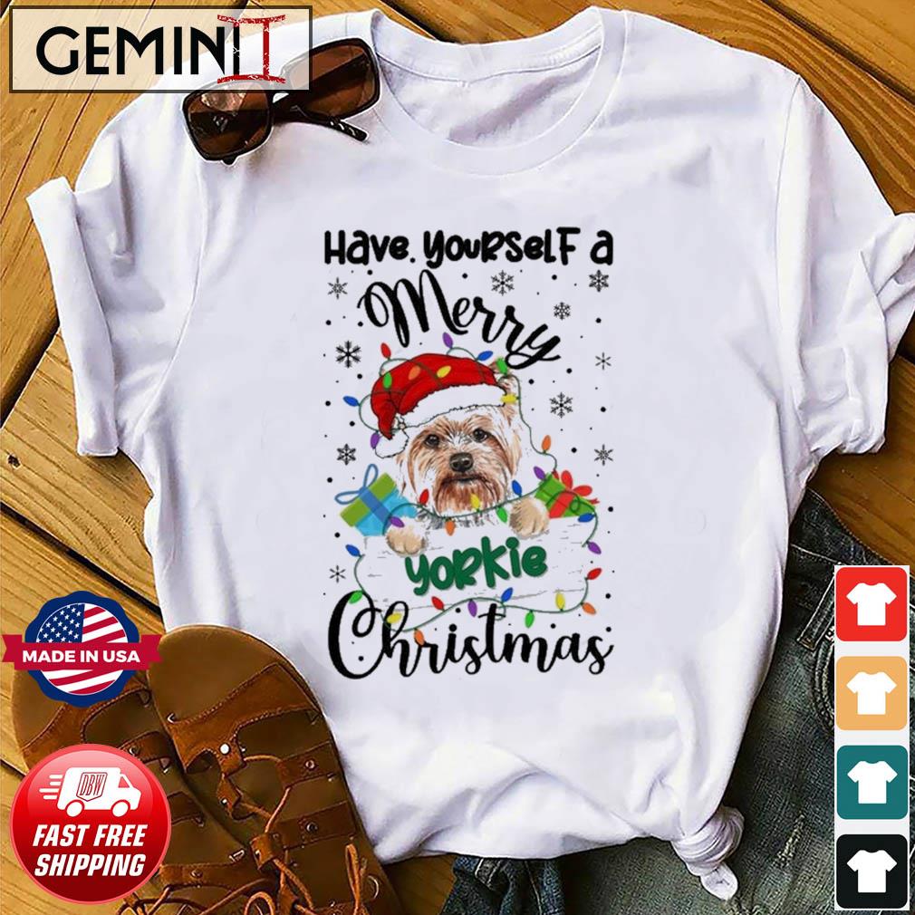 Have Yourself A Merry Yorkie Terrier Christmas Shirt