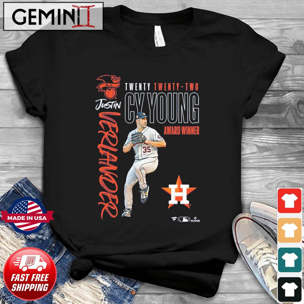 Justin Verlander Houston Astros 2022 AL Cy Young Award Winner Shirt