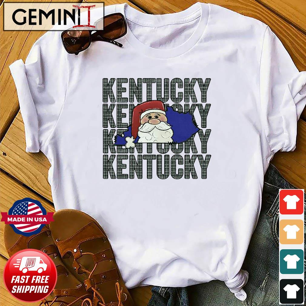 Kentucky Santa Plaid Christmas Shirt
