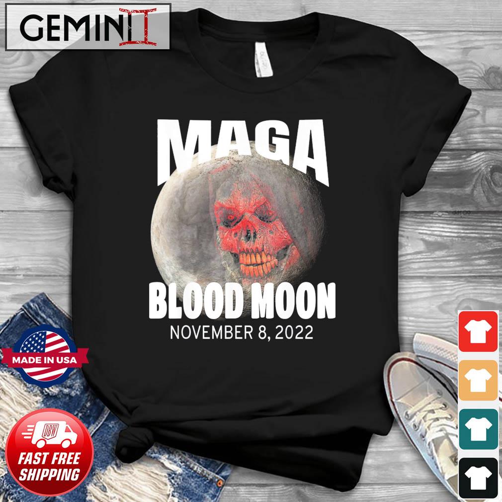 Maga Blood Red Moon Red Wave Proud Americans T-Shirt