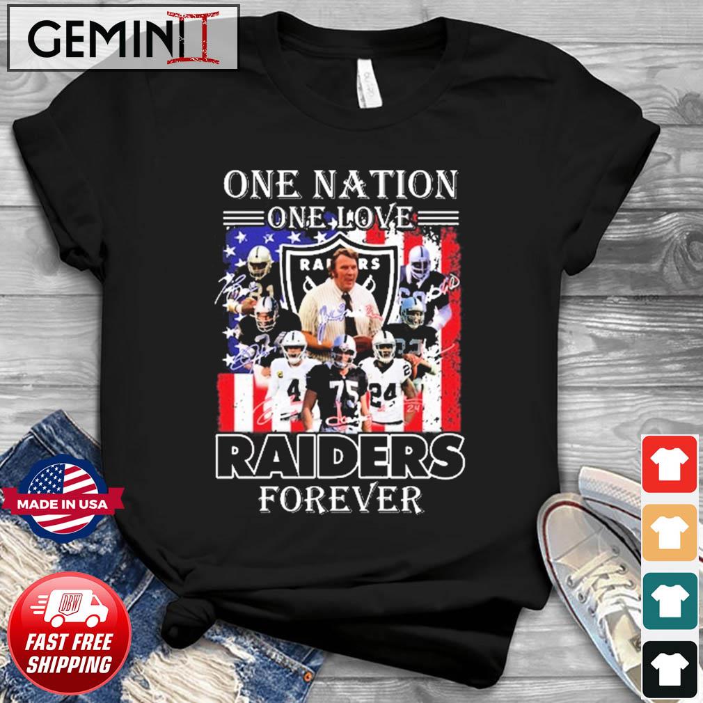 One Nation One Love Las Vegas Raiders Forever Signatures Shirt