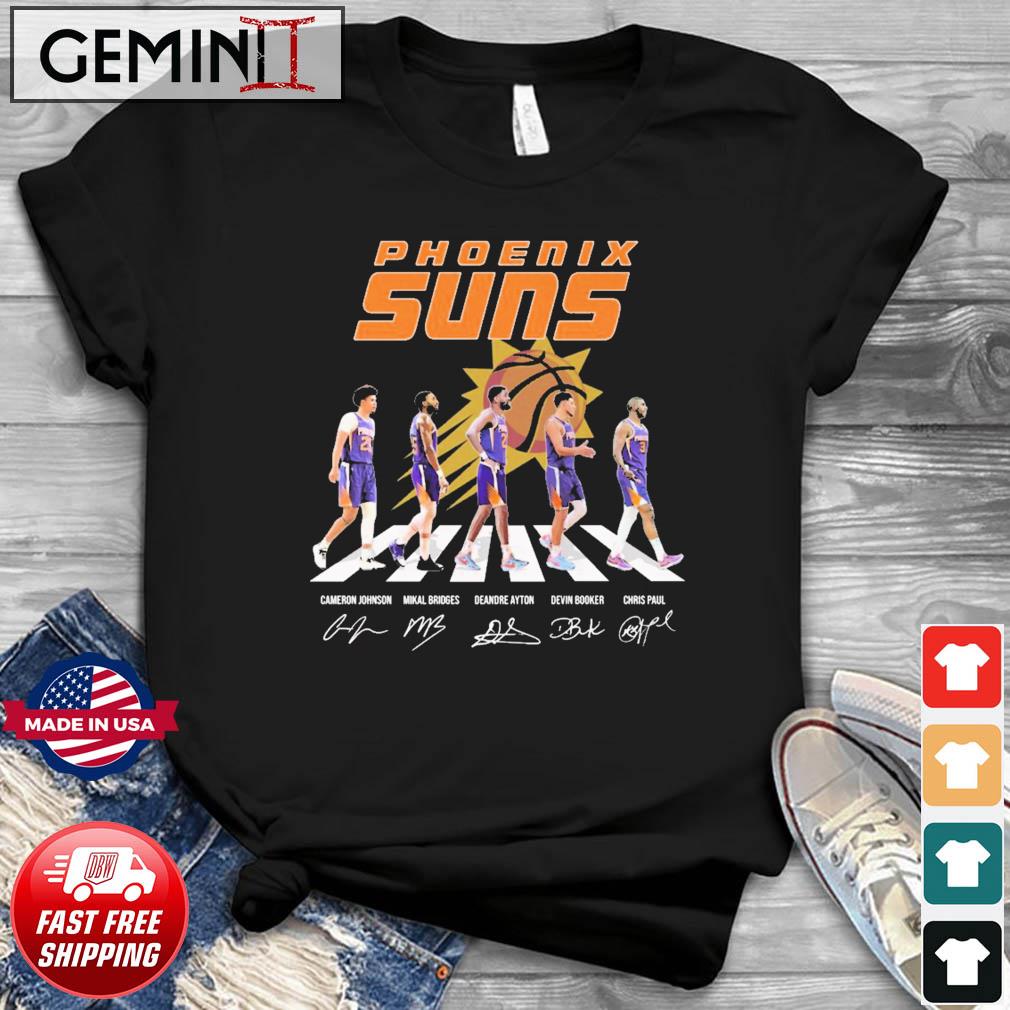 Phoenix Suns Cameron Johnson Mikal Bridges Deandre Ayton Devin Booker And Chris Paul Abbey Road Signatures Shirt