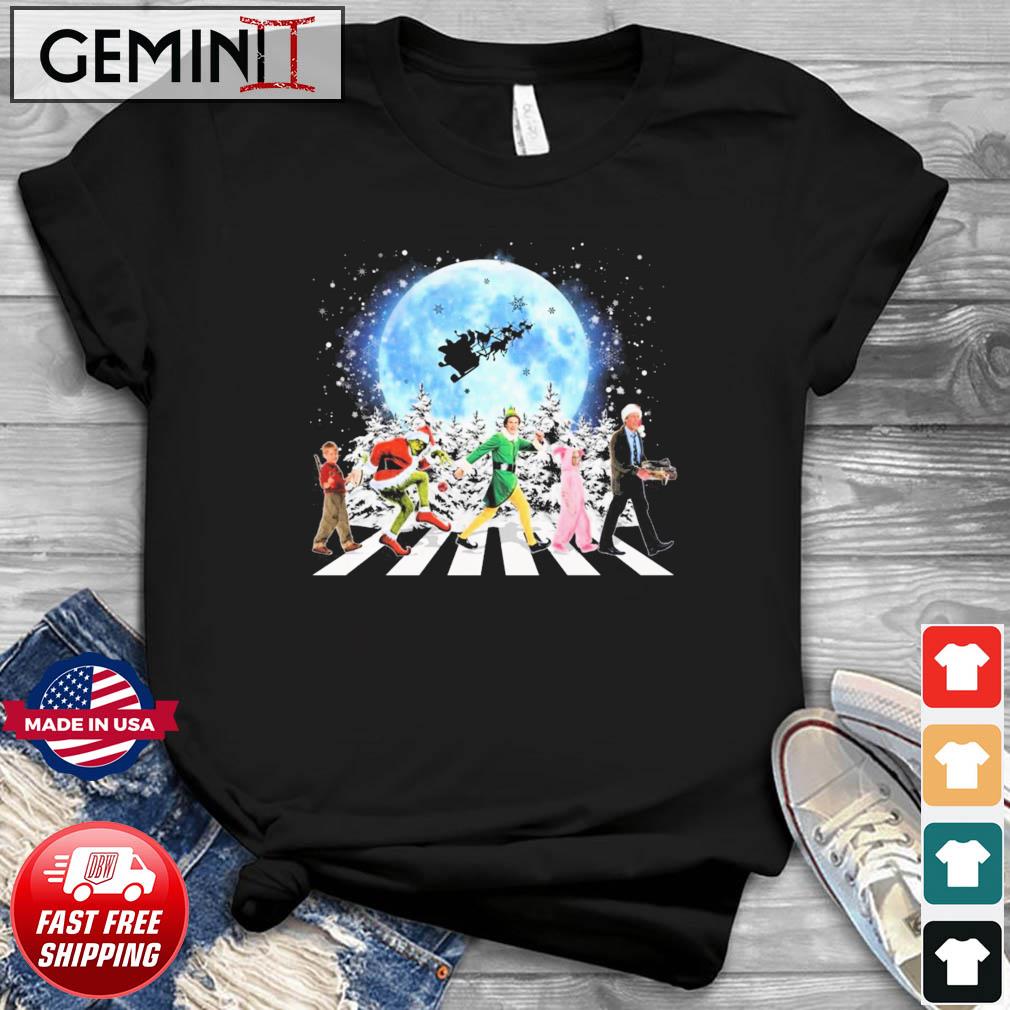 Top grinch Stole Christmas Characters Abbey Road Shirt